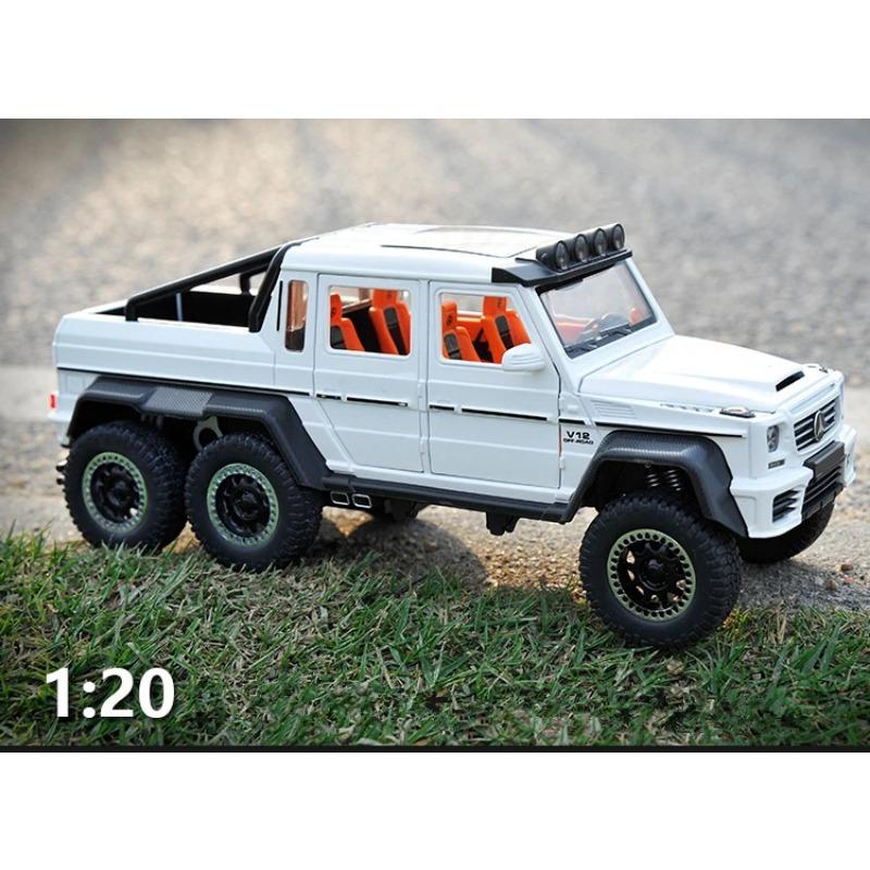 1/20 BENZ G65 G63 6*6 Big Tire Alloy Car Model Diecast Metal Toy Off-Road Vehicles Car Model Sound and Light Simulation Children Gift