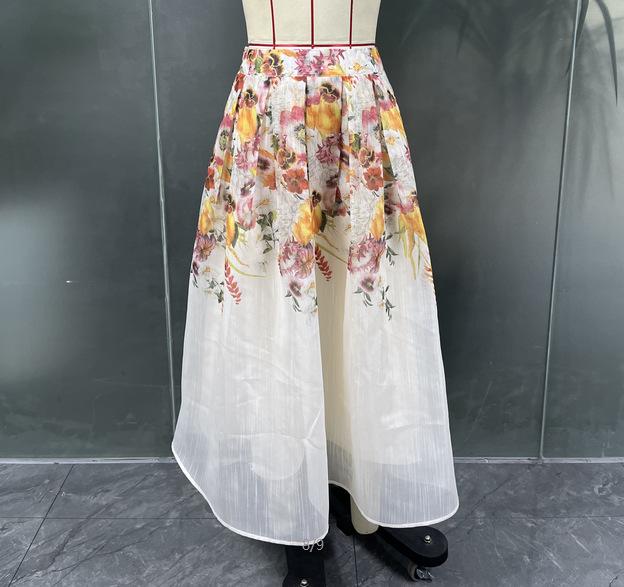 European & American Midi Skirt: Bamboo Print, Spring/Summer, Elegant & Gorgeous, for Middle Eastern Muslim Women