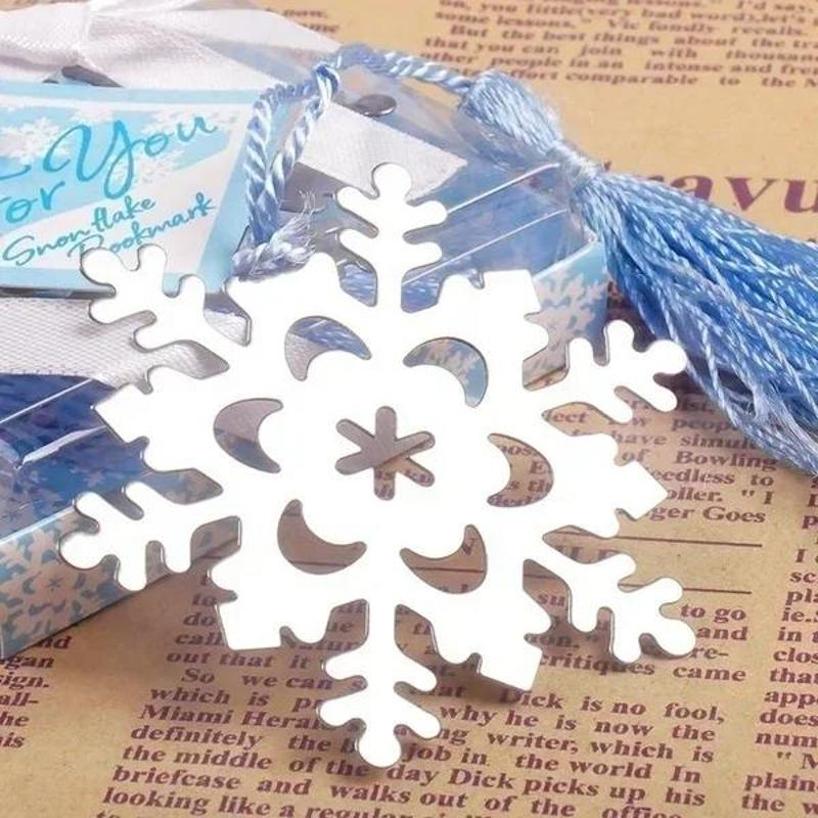 1/3Pcs Metal Snowflake Bookmarks Winter Flower Pendant Gifts Tassel Favors Office School Supplies Christmas Cute Stationery