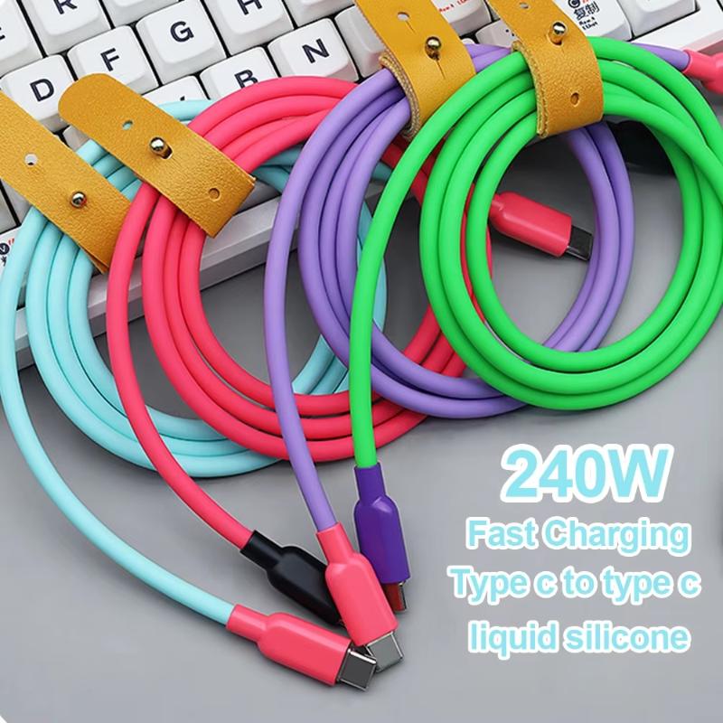 Cavo di Ricarica Rapida Usb C-C in Silicone Liquido da 240W per 17 16 15 Pro Max S26