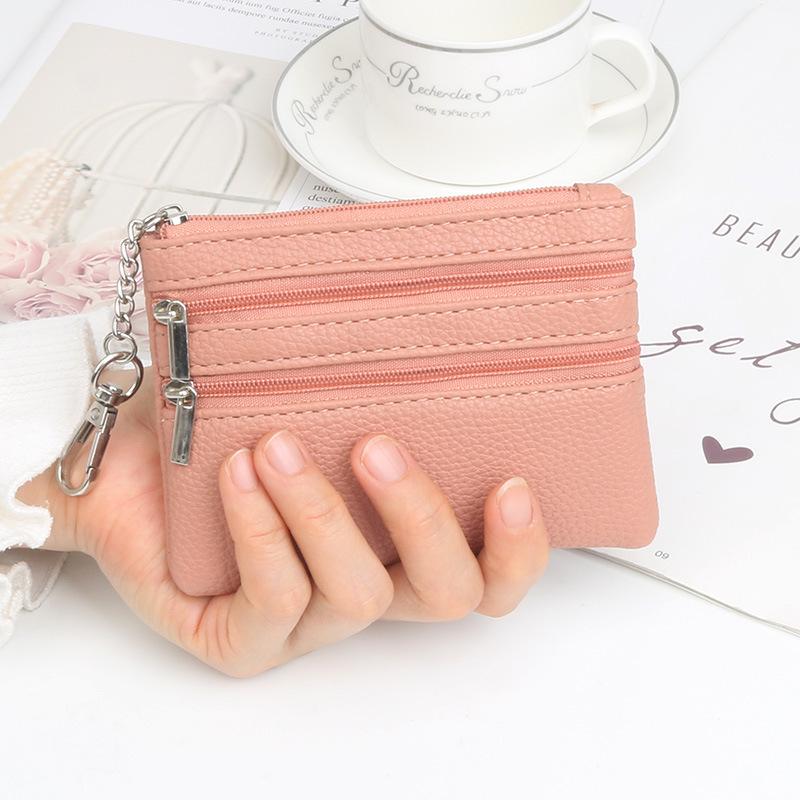 Fashion Zipper Keychain Mini Wallet Coin & Card Holder for Ladies