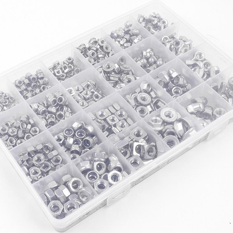 304 Stainless Steel Anti-Loosening Hex, Square, Flange, Cap, Butterfly Nut Set