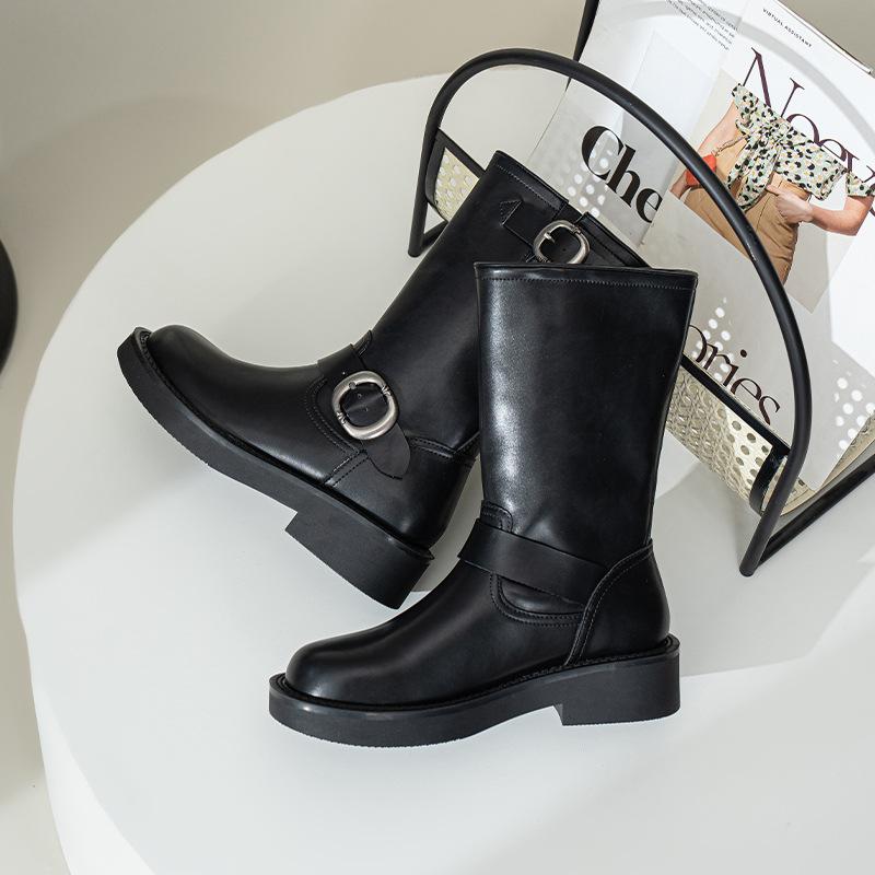 New spot grape mother autumn and winter new retro metal buckle round head polished Martin boots belt buckle locomotive stack