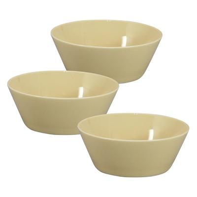 Yamaka Shoten Mino Ware Family Dinnerware Set of 3 Salad 13cm Diameter X 5cm Microwave and Dishwasher Made In HD Solid "Natural Dining" Bowls, Approx.