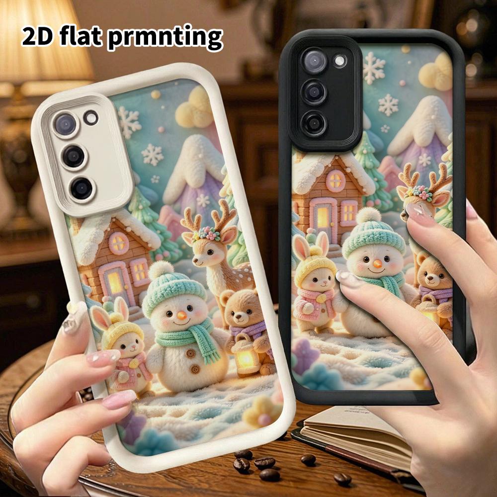 Phone case: 2D flat, suitable for Samsung Galaxy A34 A35 M05 M06 S20 S22 S21 FE Plus 5G, snow mountains and forests, perfect Christmas and Halloween h
