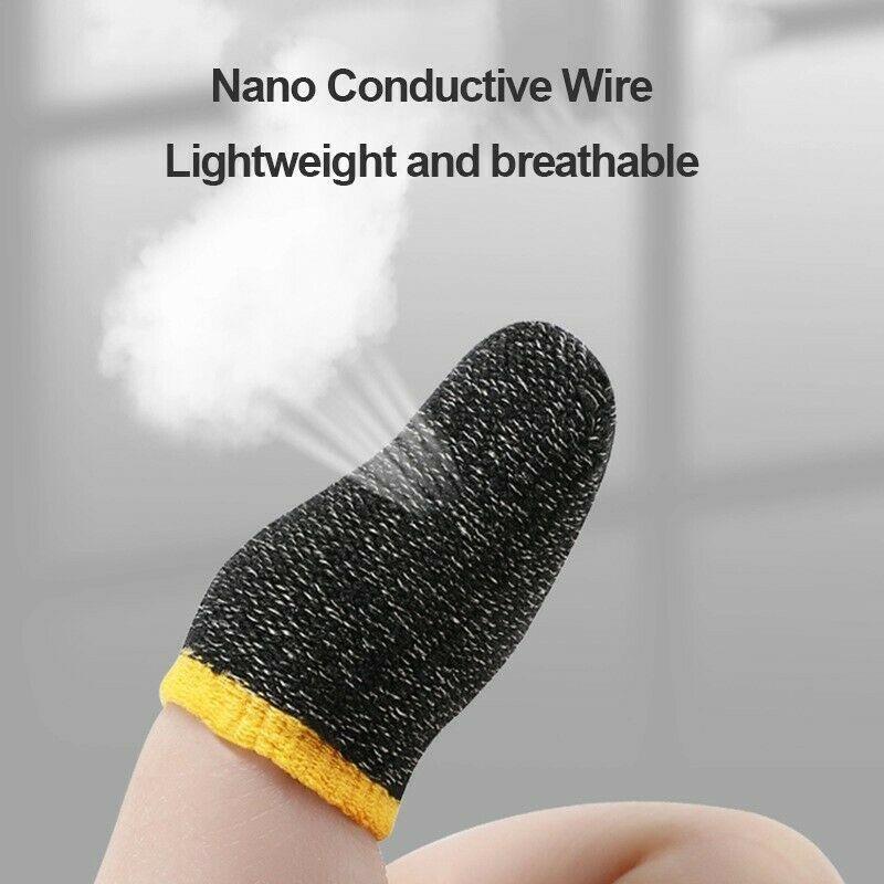 1 Pair Super Thin Gaming Finger Sleeve Breathable Fingertips For Mobile Games Touch Screen