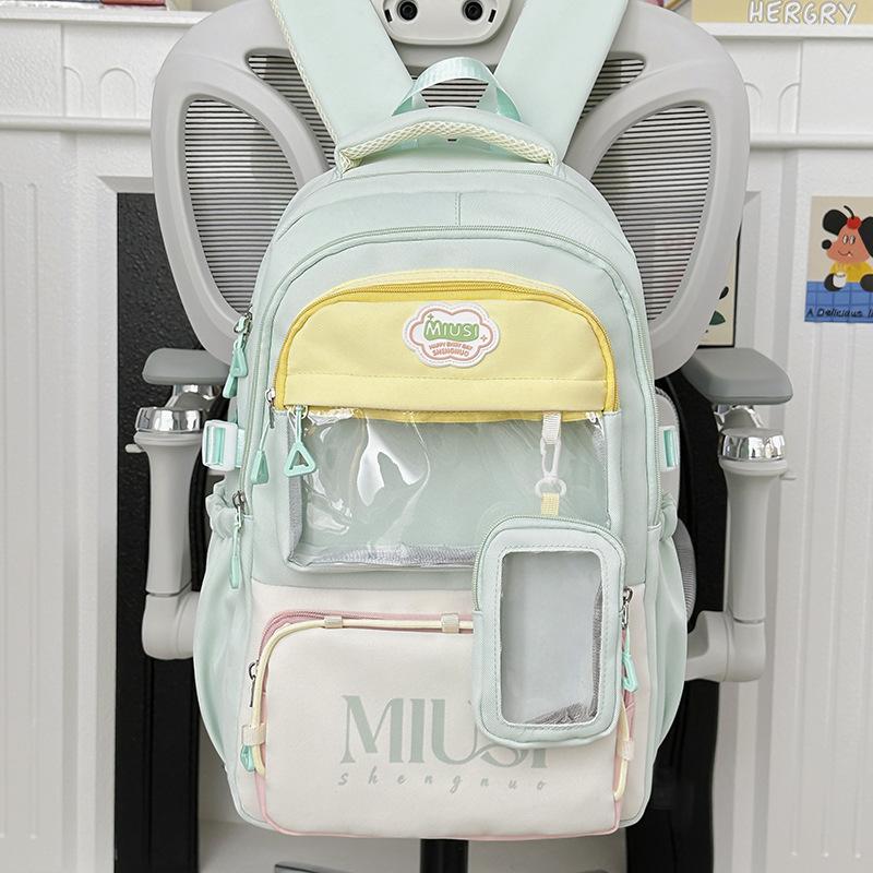 Schoolbag Dopamine Transparent Pain Bag Backpack 1011 New Trendy Large Capacity Niche ins Middle and High School Student School Bag