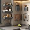 1PC Wall Hanging Lid Holder Multifunctional Pot Lid Storage Rack Cutting Board Shelf  for Kitchen