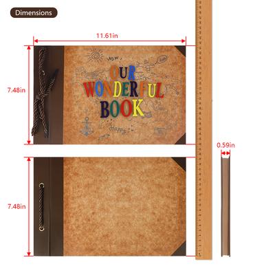 Álbum de fotos estilo retro, carpeta desmontable, álbum conmemorativo DIY hecho a mano, adecuado como regalo para bodas y aniversarios