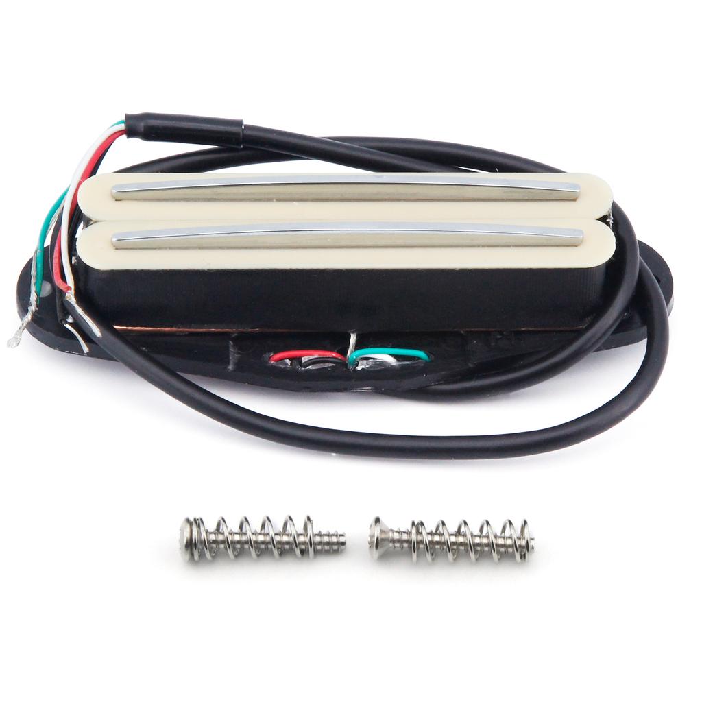 FLEOR 1PCS Cream Yellow Ceramic Electric Guitar Dual Rails Pickup Single Coil Sized Humbucker Pickup For ST Guitar, 6K/9K/12K