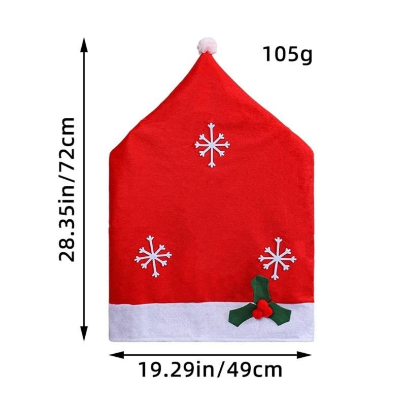 2Piece Festival Snowflake Designs Chair Cover Sturdy Machine Washable for Indoor Holiday Parties