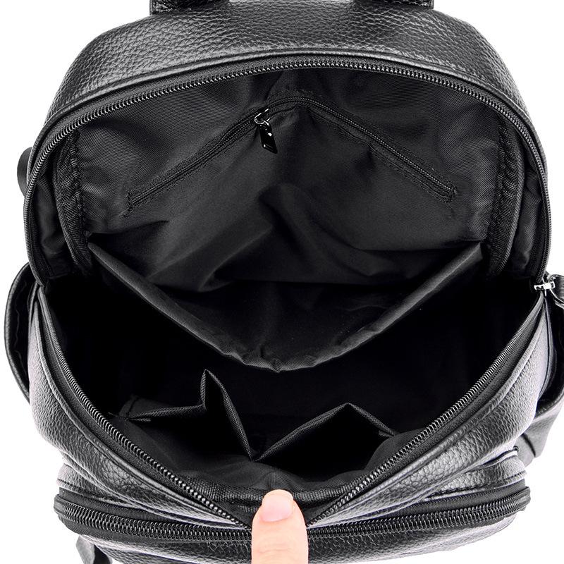 Simple Backpack for Women New Korean Style Trendy Women Fashion Versatile Schoolbag Travel Bag Women Soft Leather Casual Backpack