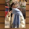 Winter Macaron Thickened Mohair Large Scarf Warm Face Cover Windproof Cold Resistant Plush Shawl Solid Color Scarf
