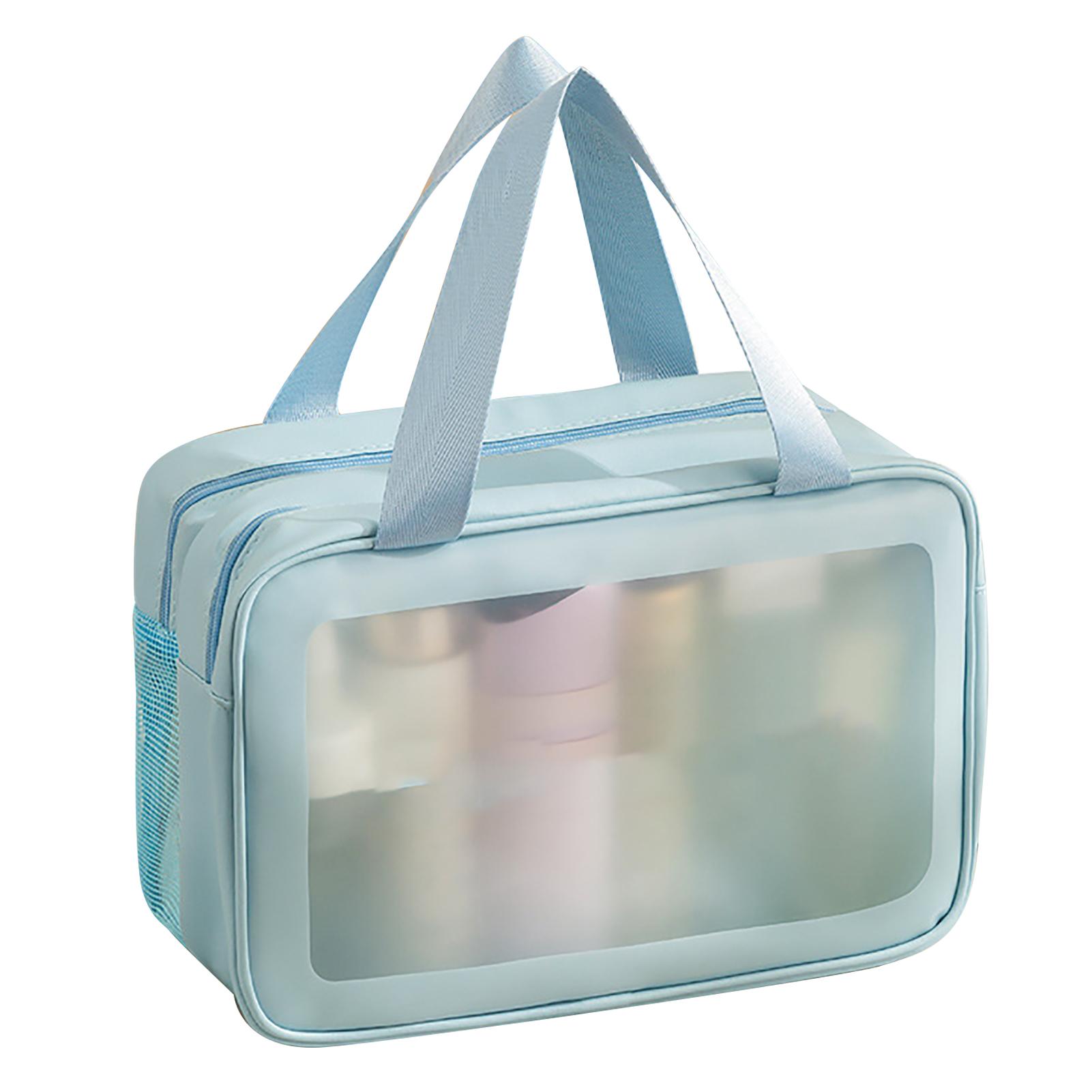 

Travel Makeup Bag Portable PVC Double Layer Waterproof Wet Dry Separation Toiletry Bag with Increased Capacity