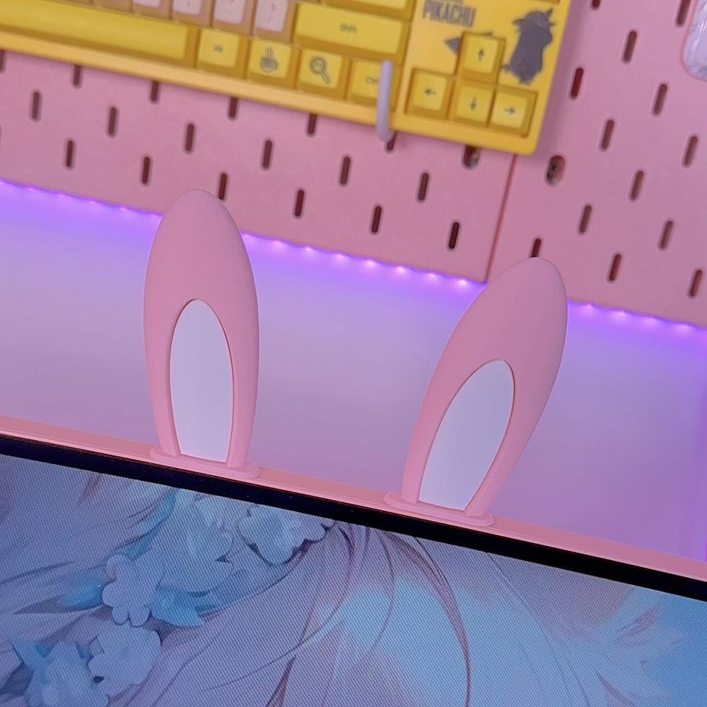 Cute Display Decoration Rabbit Ears E-sports Room Display Decoration Accessories Pink White Personalized Rabbit Ears Ornaments