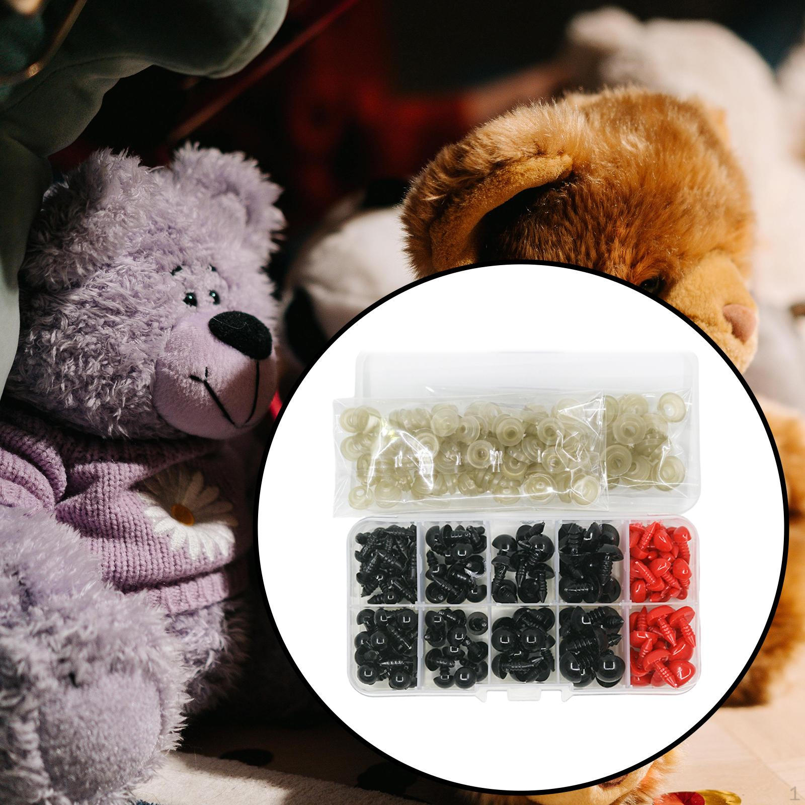 Набор из 135 кукольных глаз и носов для поделок ручной работы розовый — фото 13