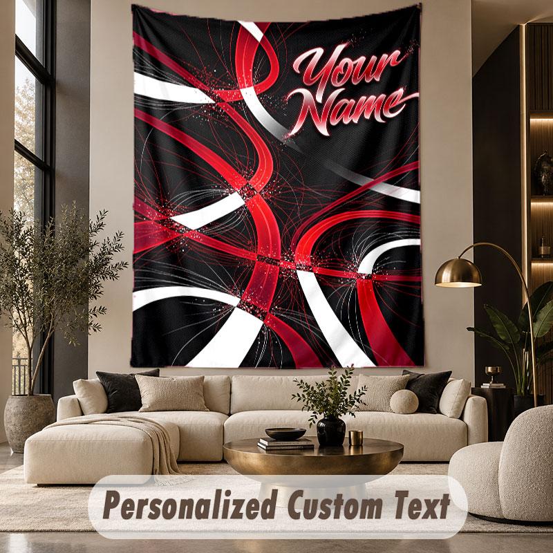 Géométrique Abstrait (55) Tenture murale personnalisée sur le thème du texte avec nom personnalisé, tapisserie pour décoration intérieure, tissu de fond