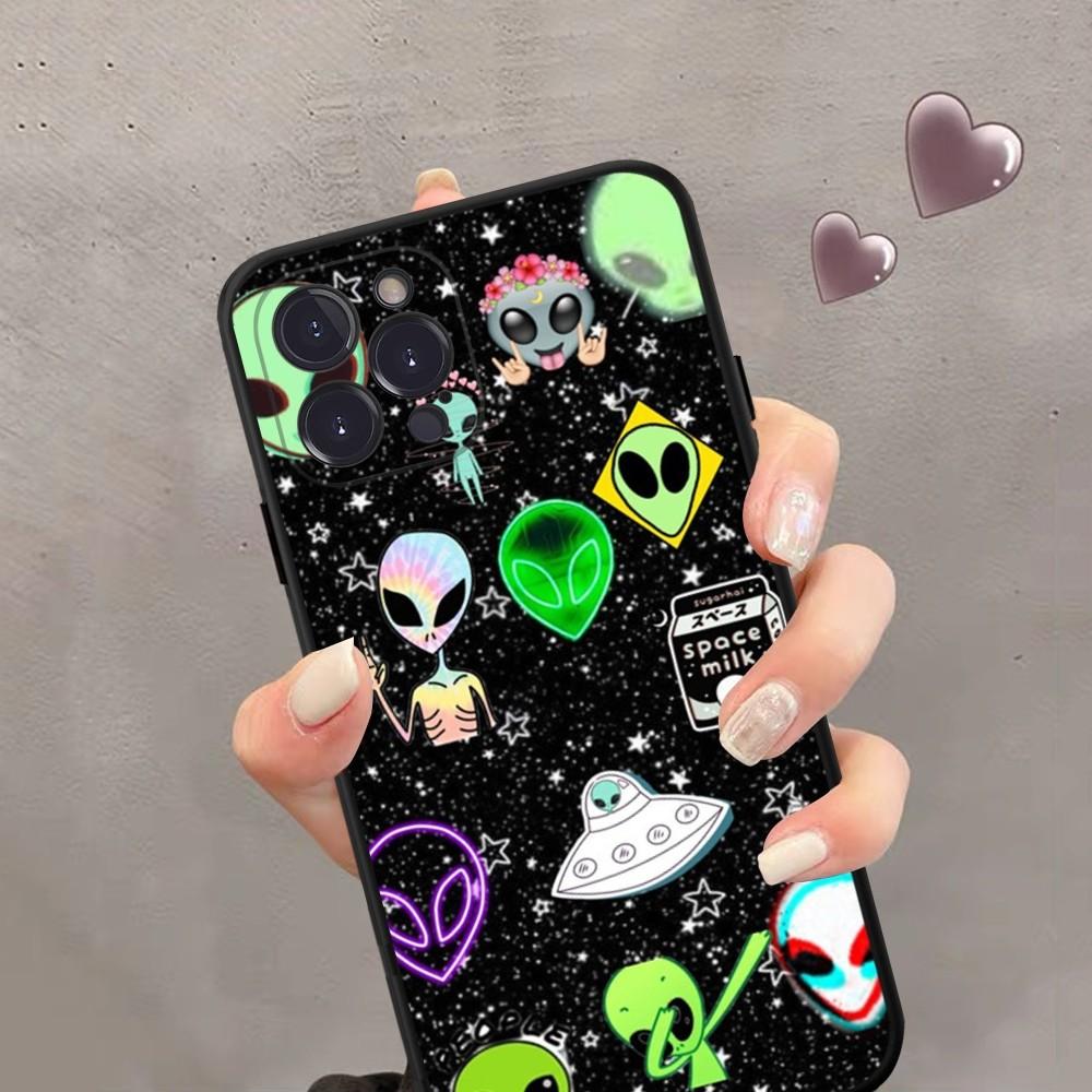 

Aesthetics Cute Cartoon alien space Phone Case Silicone Soft For iphone 15 14 13 12 11 Pro Mini XS MAX 8 7 6 Plus X XR Shell iPhone 11