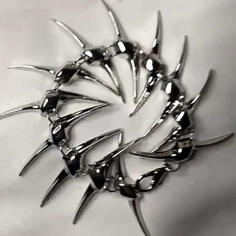 Trendy European & American Style Horns & Fish Bones Hip Hop Necklace