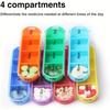 Portable Weekly 7 Days Pill Box Colorful Design Stackable 4 Times A Day Medicine Storage Dispenser/Plastic Pill Organizer Boxes