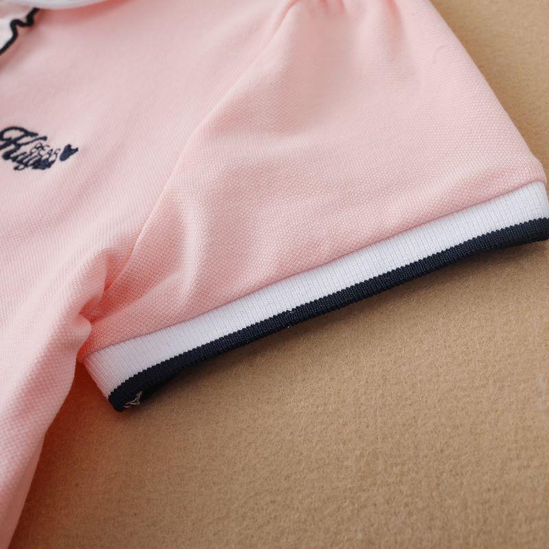 Dívčí polokošile léto Krátké rukávy Topy Dětské Bavlněné tričko Oblečení s límečkem pro děti 4-12 let Roztomilé oblečení