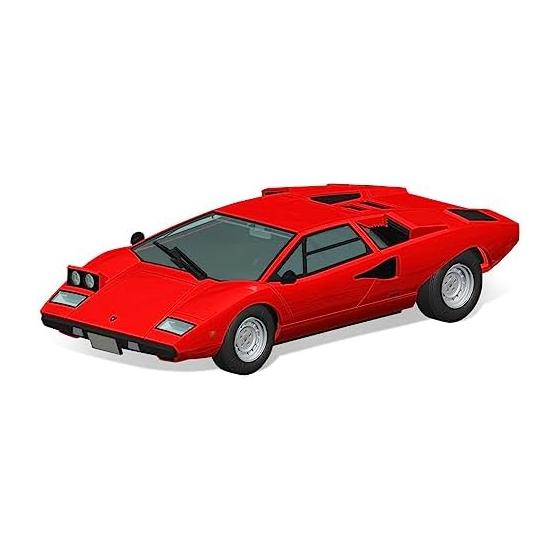AOSHIMA 1/32 The Snap Kit Series Lamborghini Countach LP400 Red Color-coded Plastic Model 20-A