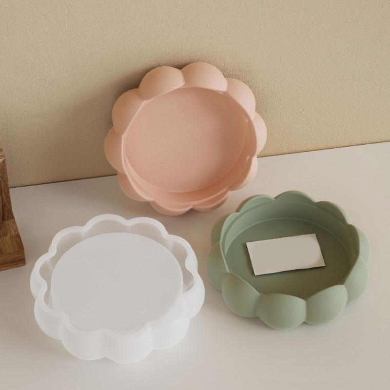 Silicone Crafting Mold Flower Shape Trays Moulds Jewelry Making Tool Artistic Dish Molds Suitable for Home and Parties