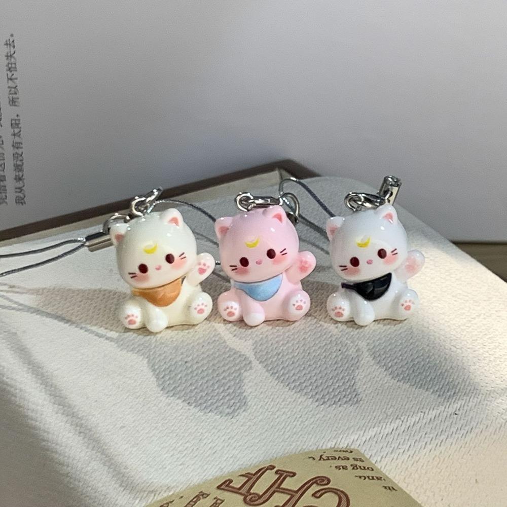 Cartoon Cat Waving Cat Keychain DIY Couple Keychains New Cute Keychain  Home Desktop Decoration