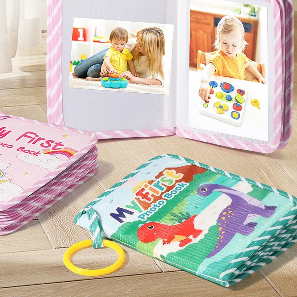 1 Count Cartoon Baby Cloth Book Album with Safety Mirror Soft Cloth Newborn Anniversary Album Multi-color Children's Album Gifts