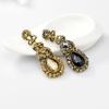 Boucles d'oreilles rétro en pierres précieuses colorées en cristal, boucles d'oreilles européennes et américaines à la mode et polyvalentes pour dames
