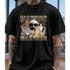 Funny Elements Valentine's Day 2026 Plus Size Men's Round Neck T-shirt, Retro Humorous Opaque Plus Size Round Neck Short Sleeved