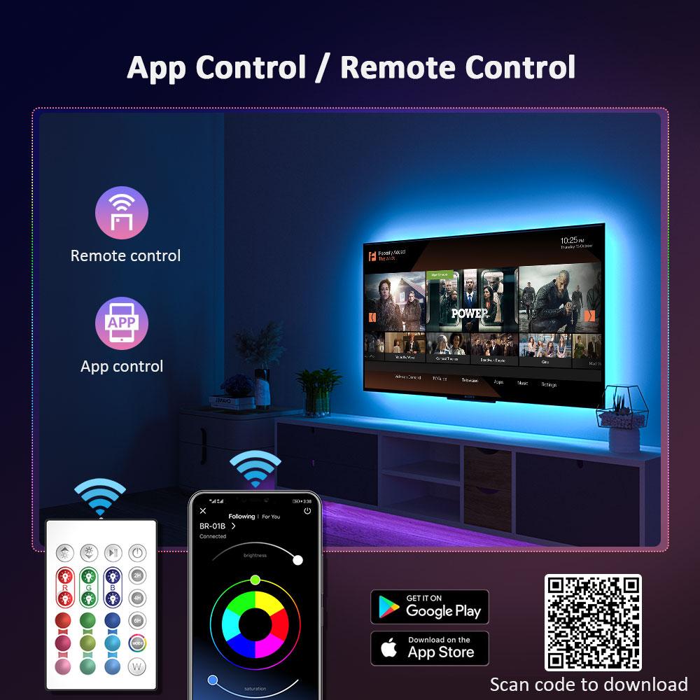 10M 15M LED Strip Lights , Music Sync Color Changing RGB LED Strip Bluetooth, 16millon color, USB powered ,APP+Remote LED Light