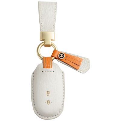 Beige Leather Key Case for Suzuki Wagon R and Lapin Customizable with Two Buttons [smasol] 44S, Alto, Every, (Women's) -
