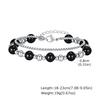 Stainless Steel Layered Bracelet for Men Boys,Metal Beads Natural Stone Bracelets,Hiphop Fashion Jewelry