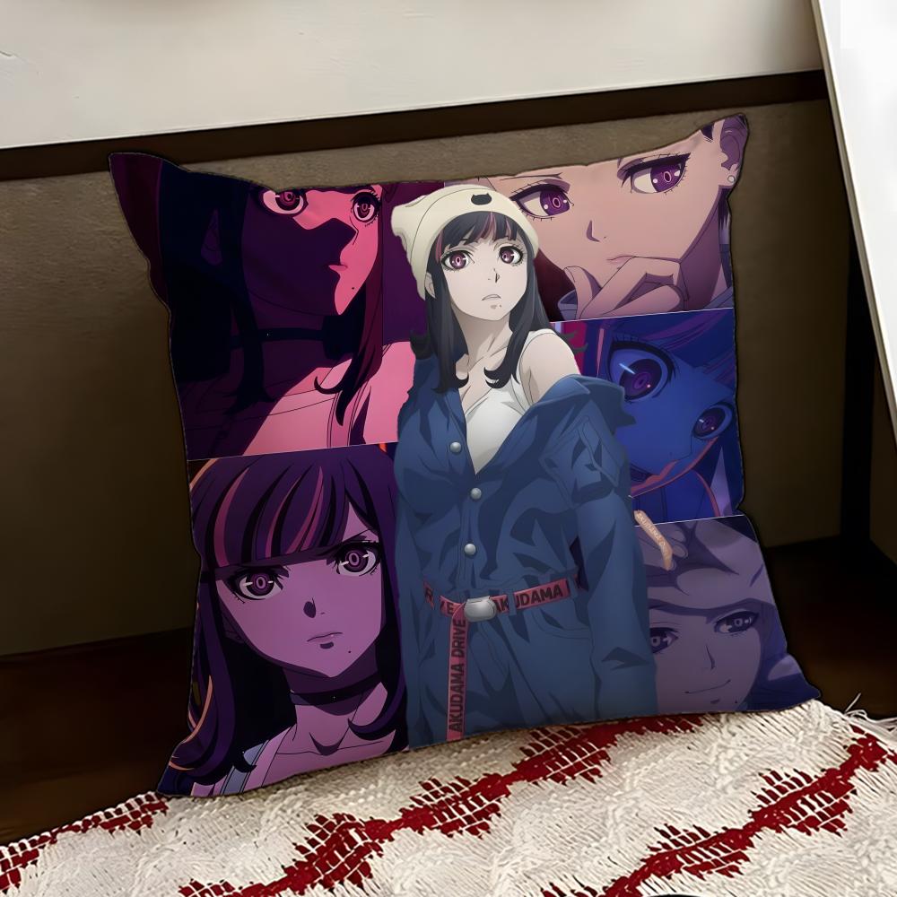 Anime AAkudama DDrive Cushion Cover Reversible Soft Durable Pillow Cover Home Car MultiScene Use for Daily Comfort