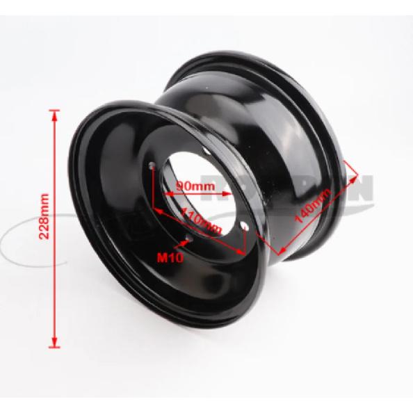 8 Inch ATV Wheel Hub Rim for 110cc-250cc UTV Buggy Go-Kart Quad Dirt Bike Compatible with 19x7-8 18x9.5-8 Vacuum Tyre Parts 4 large holes