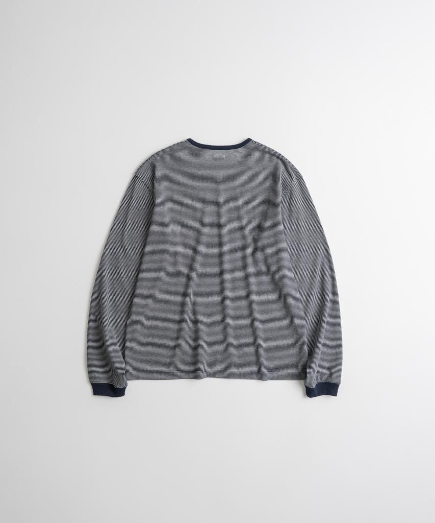Bihebieo Crewneck Stripe L/S Shirts Grey/Navy