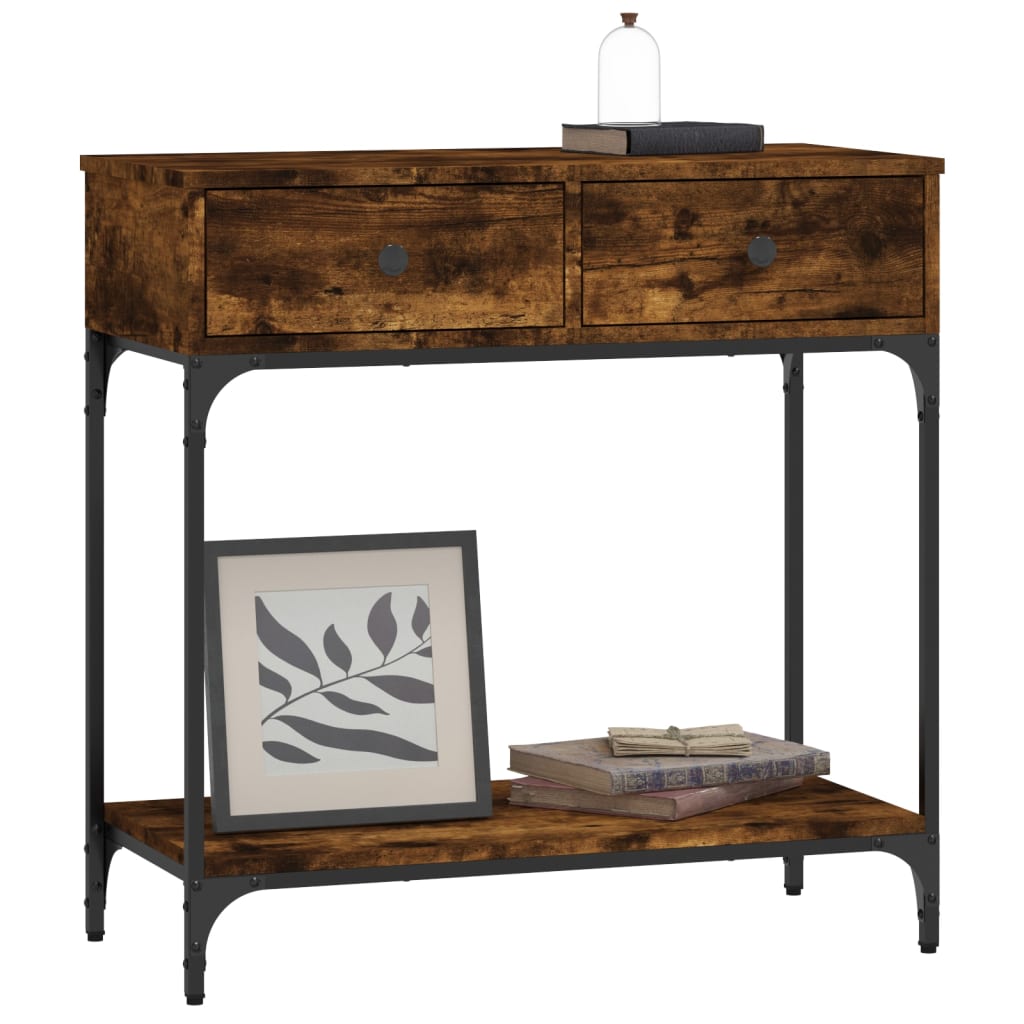 Console Table Smoked Oak 75x34.5x75 cm Particleboard