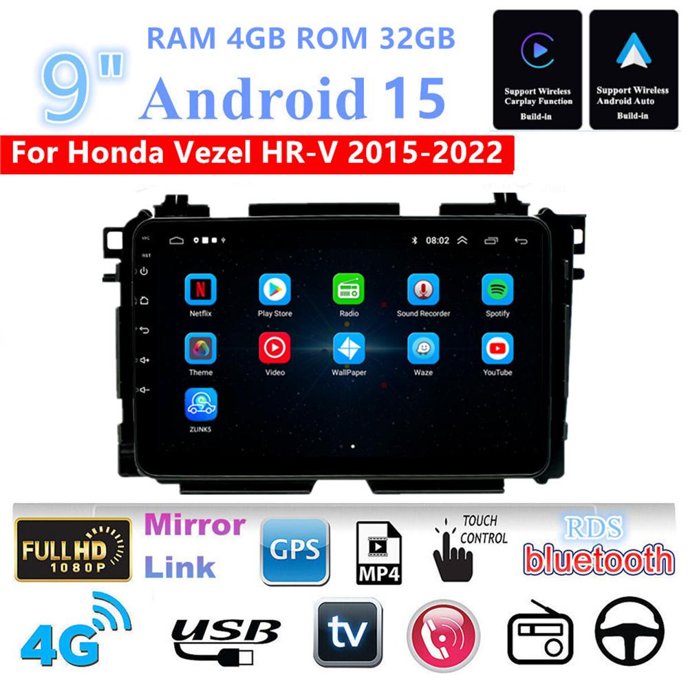 9'' Car Stereo Radio GPS Navigation WIFI Head Unit For Honda Vezel HR-V 2015-22