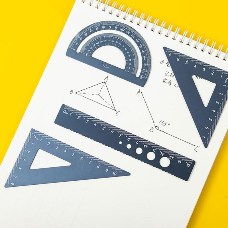 Durabled Aluminum Mathematics Rulers Set 4 Piece Set for Student and Professional