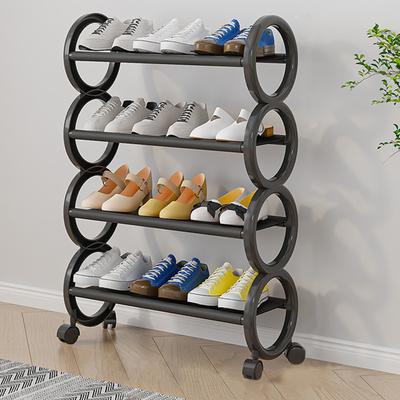 4-Tier Expandable Shoe Rack Dustproof Space-Saving Shoe Shelf 60cm Living Room Organize Furniture for Closet Entryway Front Door