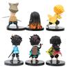 6Pcs/12Pcs/Sets Q Posket Figure  Demon Slayer Mini Figurine Kimetsu No Yaiba Small Pvc Dolls Desktop Decoration