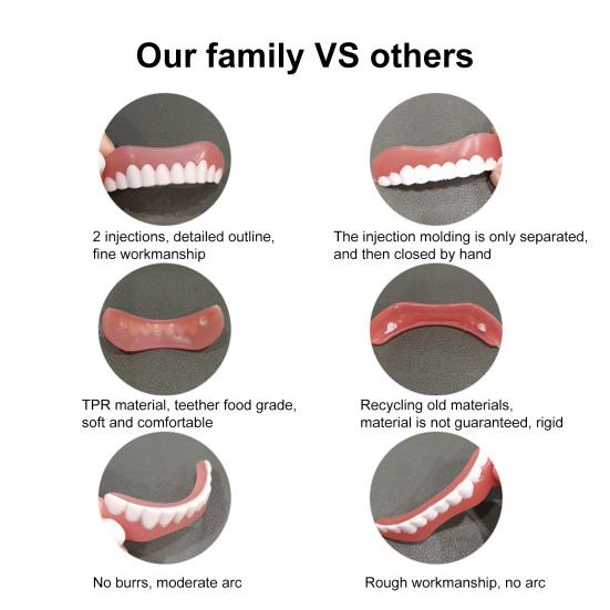 Yousheng Natural Shade Cosmetic Teeth Cover Comfortable Silicone Freedom to Smile Fake Teeth Cover for Dance Hall