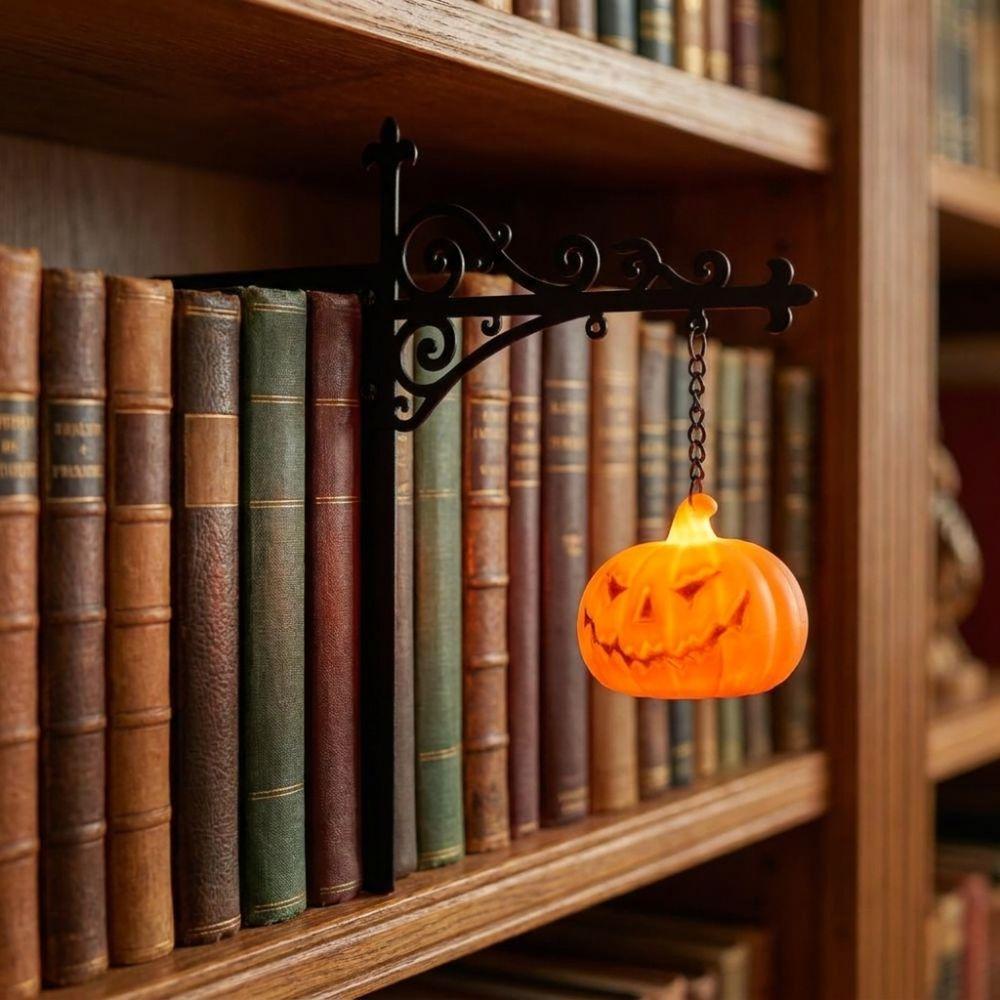 Decorative LED Book Nook Lamp Warm White Light Pumpkin Ghost Lantern Dorm Room