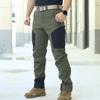 Mens Softshell Pants With Fleece Lining Warm Windproof Outdoor Cargo Trousers Winter Hiking Camping