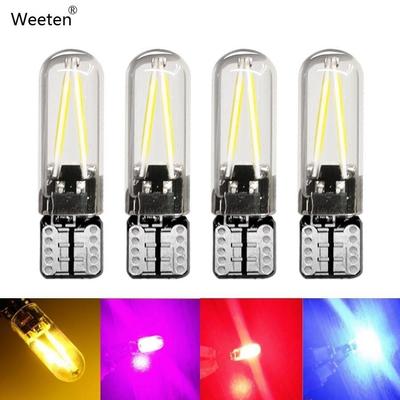4/2 sztuk T10 W5W żarówki LED Canbus wolne od błędów żarówki COB LED klinowe żarówki samochodowe do czytania samochód lampka na drzwi DC 12V