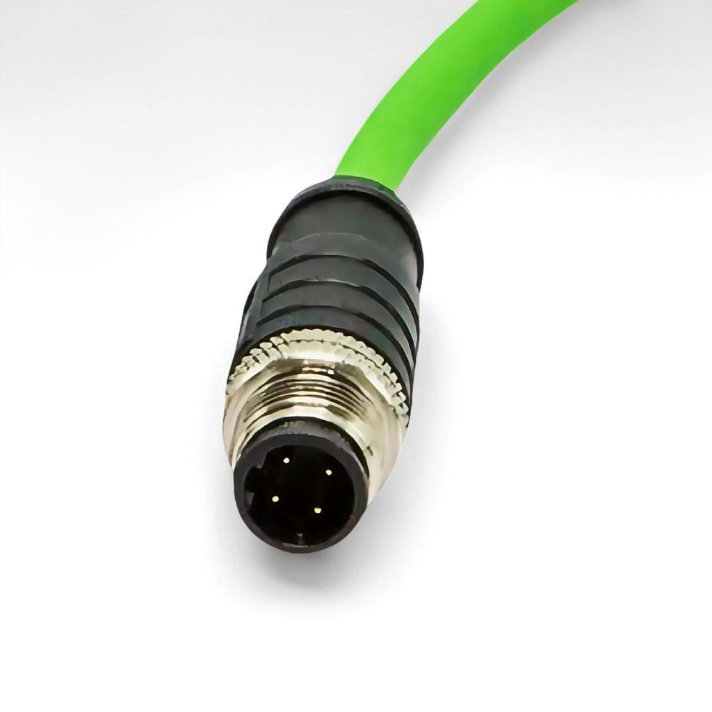 M12 to RJ45 D-Type Shielded Waterproof Connector