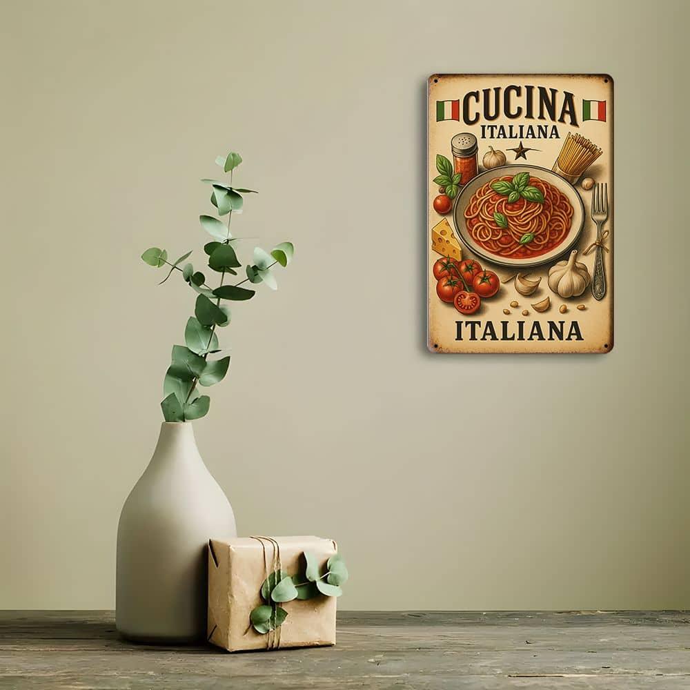 "Spaghetti Carbonara" Metal Sign - Vintage Italian Cuisine Decor for Kitchen & Bar Walls