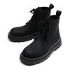 Martin Stiefel Herren Herbst und Winter Samt High-Top Schwarz Herren Britischer Stil Dicksohlige Erhöhende Lokomotivstiefel 5166-A