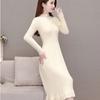 Imitation Mink Knitting Pullover Sweater Women Long Autumn and Winter 2023 Long Sleeve Knee Length Pullover Sweater Female
